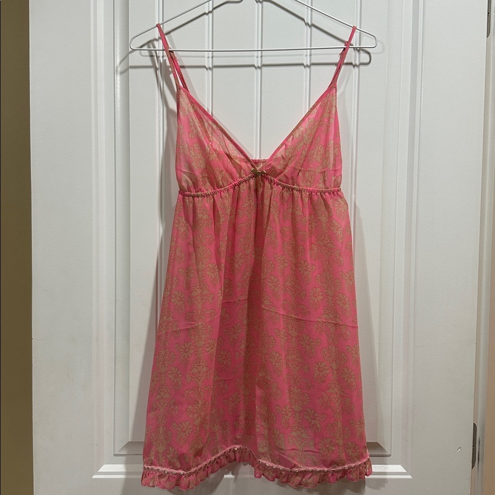 Forever 21 Pink and Beige Floral Chemise